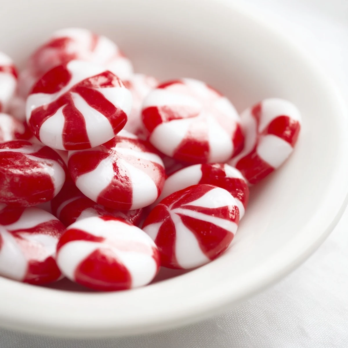 Melting peppermint candies form a vibrant red and white No-Bake Peppermint Candy Bowl, ideal for holiday treats.