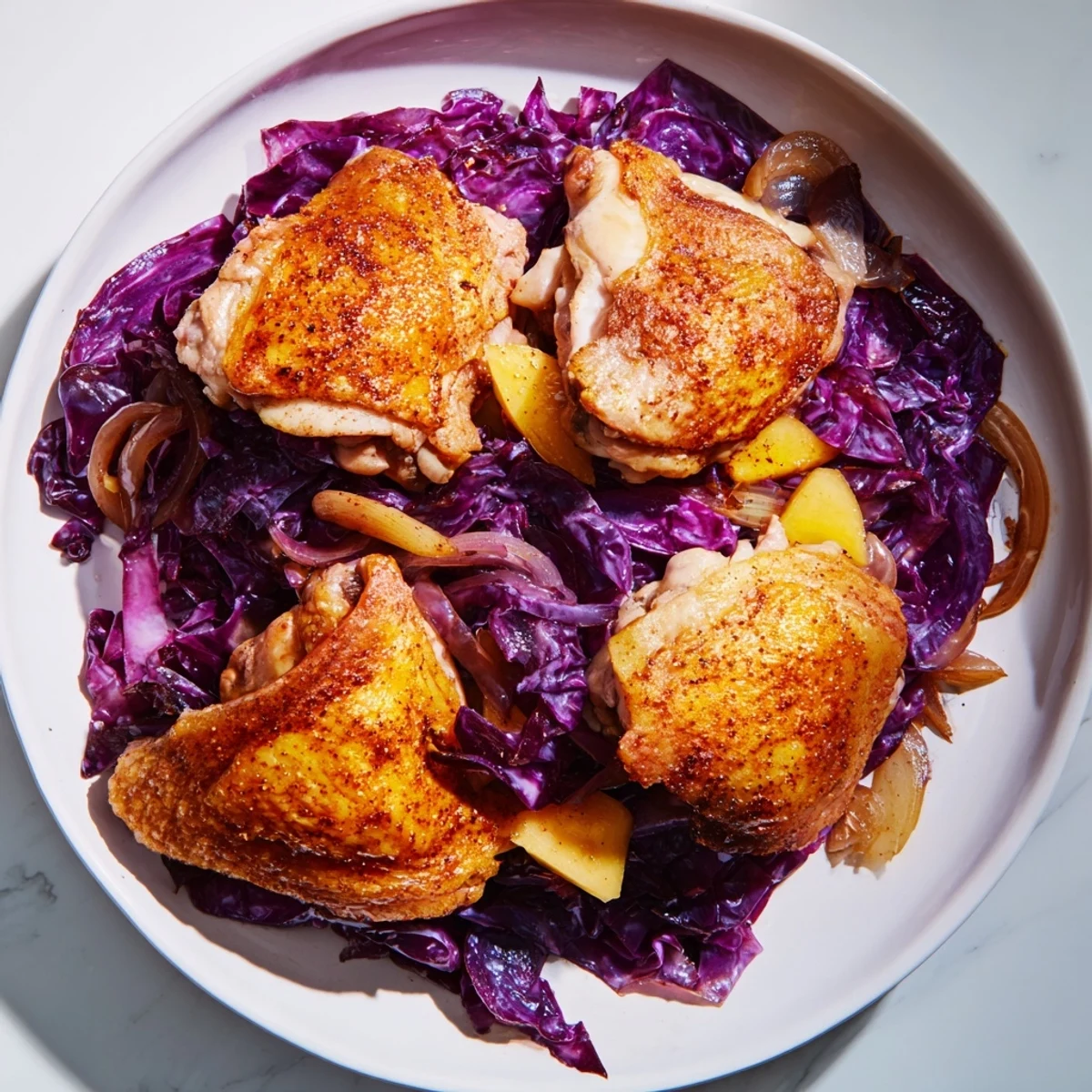 Oktoberfest chicken red cabbage