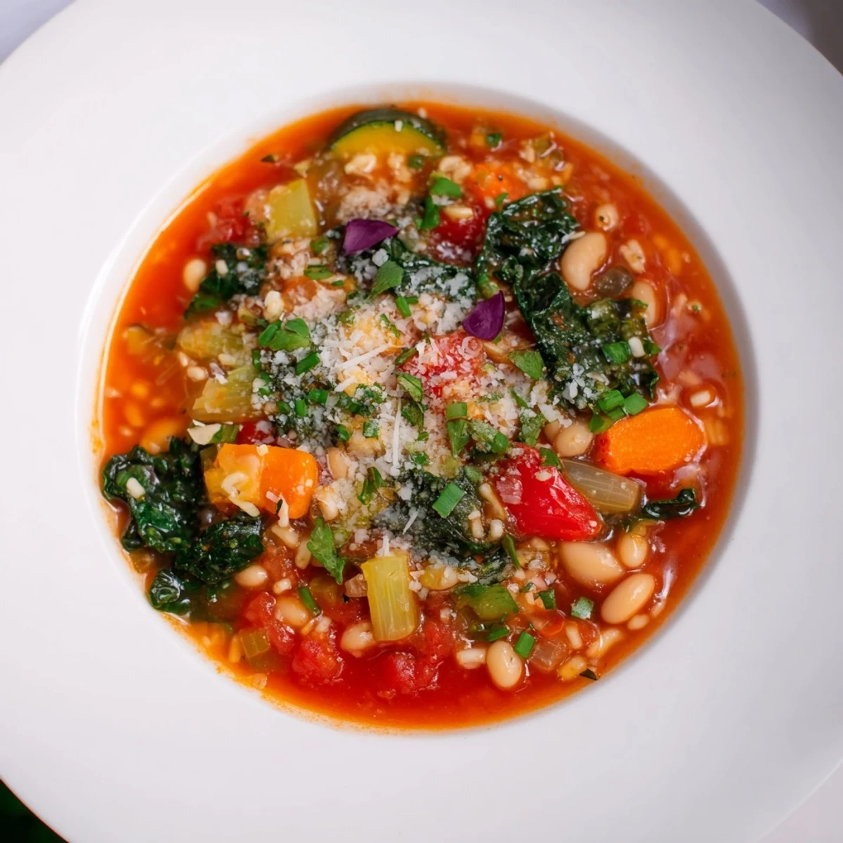 Golden, savory pasta afloat in a rich broth, a perfect bowl of Veggie-Packed Minestrone Christmas Pasta Pot.