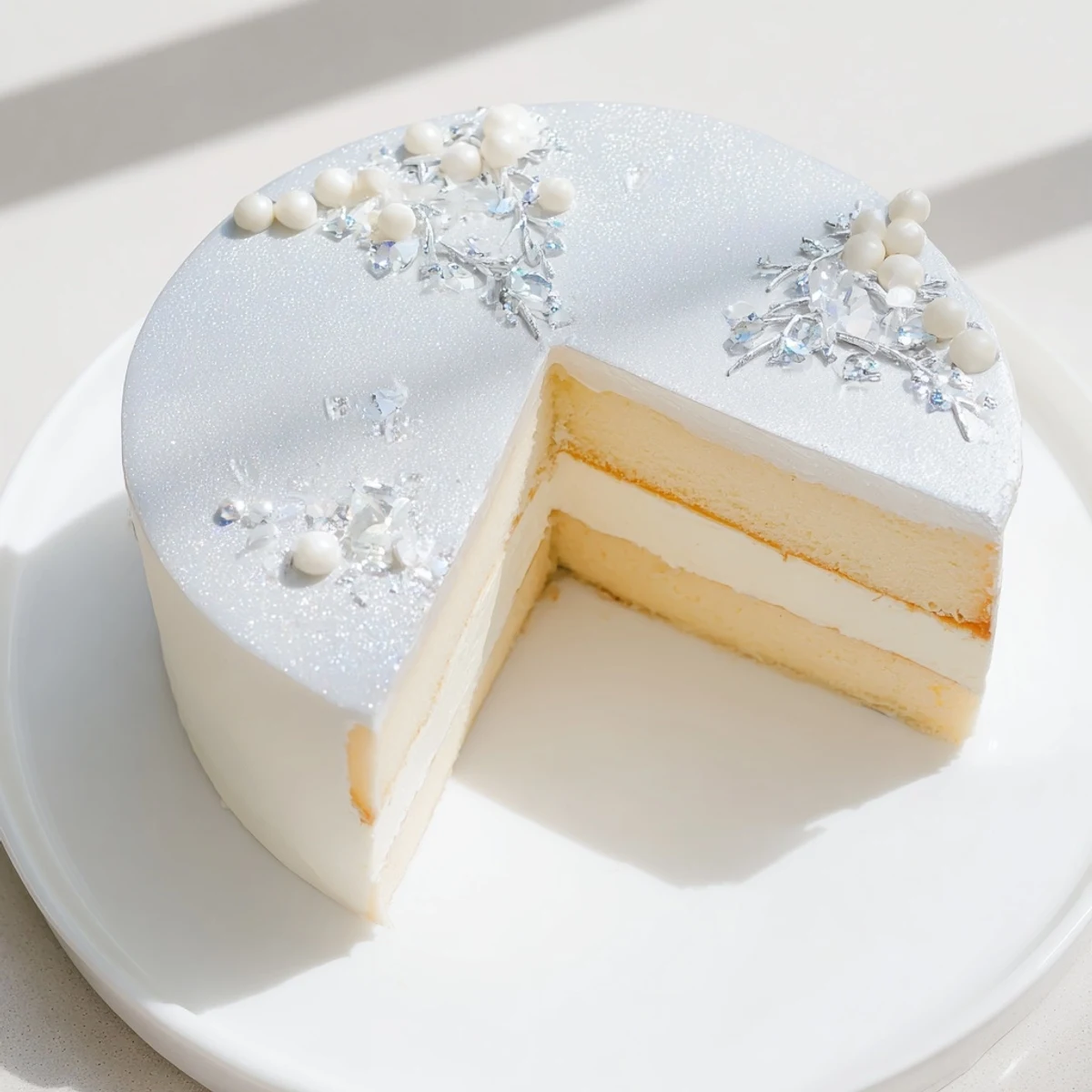 A diamond ring engagement board, a gorgeous ring cake, shimmering with edible silver and glitter.