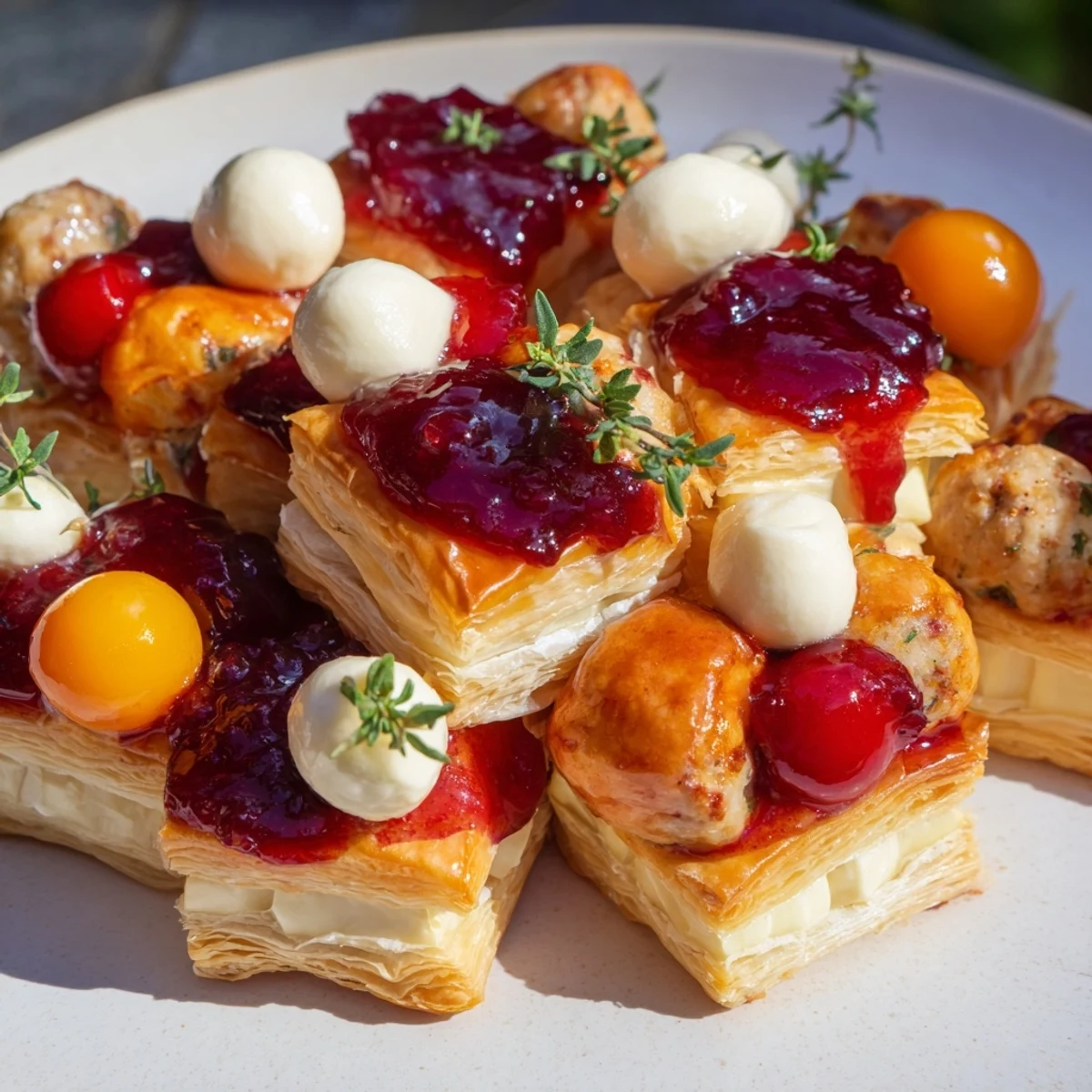 A visually appealing platter presents the Joy to the World Appetizer Trio, ready to serve for the holidays.