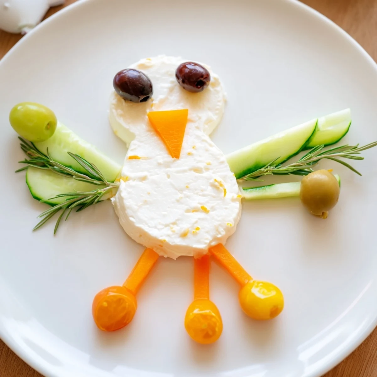 Peace Dove Christmas Olive Platter with creamy cheese dove and colorful olives, ready to serve and enjoy.
