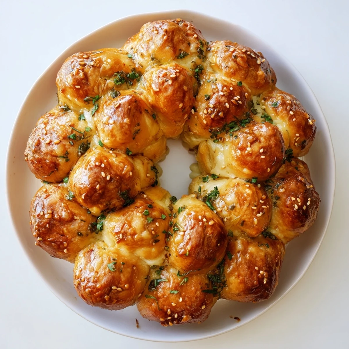 Festive Pull-Apart Bread Wreath