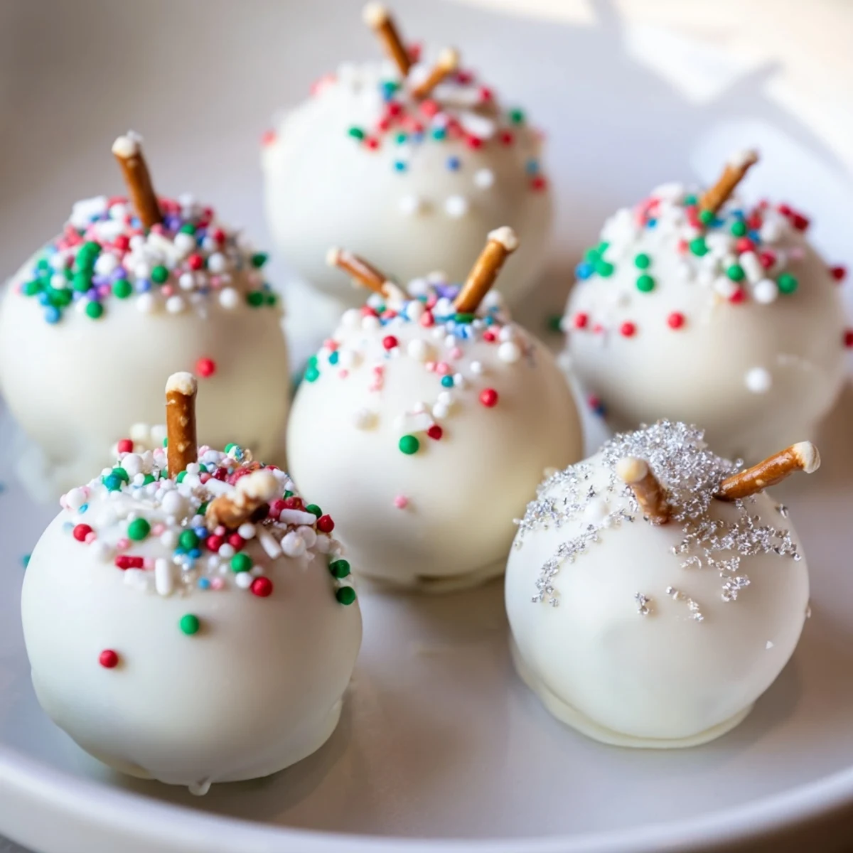 Close-up of vibrant Holiday Ornament Candy Balls, ready to be enjoyed or gifted during the holidays.