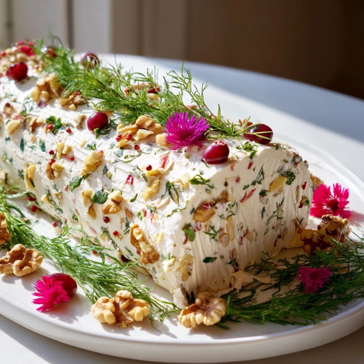 Yuletide Log Cheese Centerpiece