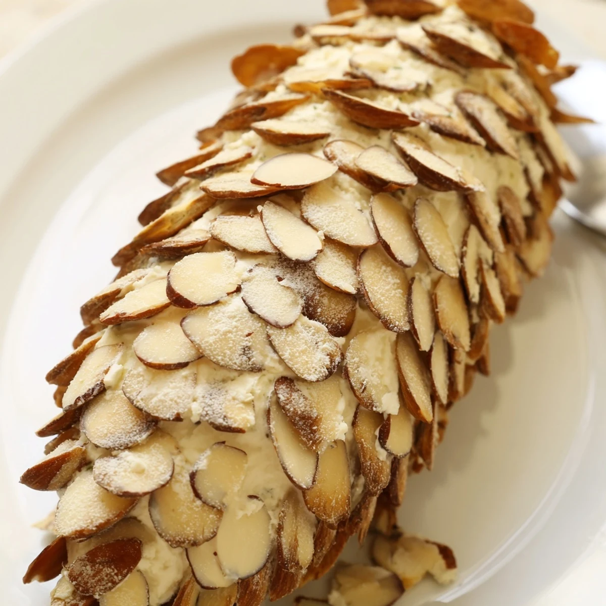 Edible Snowy Pinecone Centerpiece arranged with grapes and rosemary, ready for the upcoming winter holiday gathering.