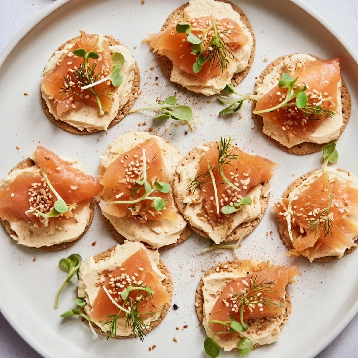 Savor the flavors of The Driftwood Beach appetizer, crackers, smoky fish, and hummus, a perfect light bite.