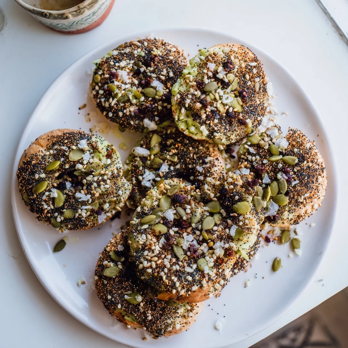 Fresh, crunchy Cucumber Shaker snack coated in savory everything bagel seasoning—a quick, flavor-packed treat.