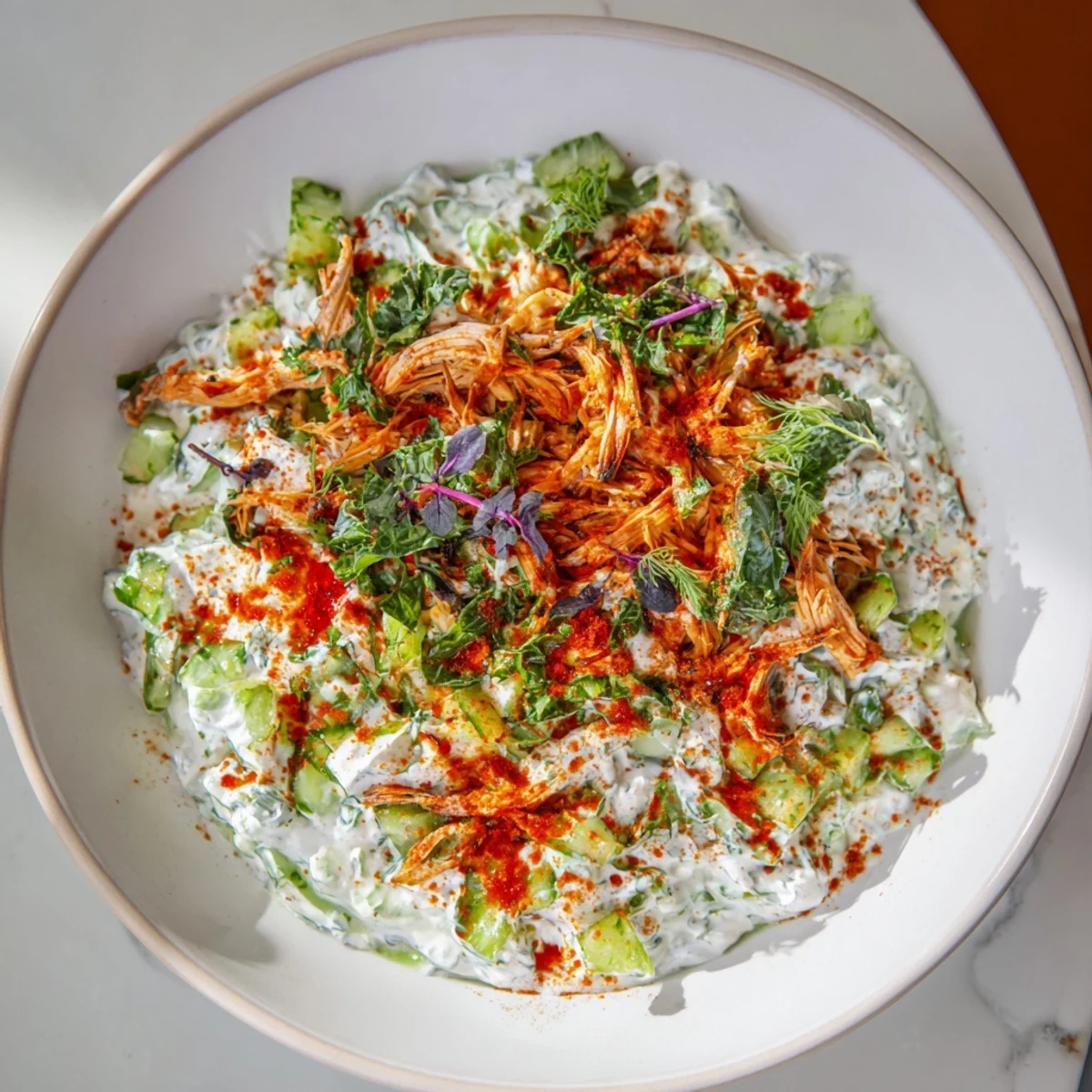 Warm, comforting Green Goddess Chicken Nacho Dip, creamy and flavorful, ready to be scooped up by crispy chips.