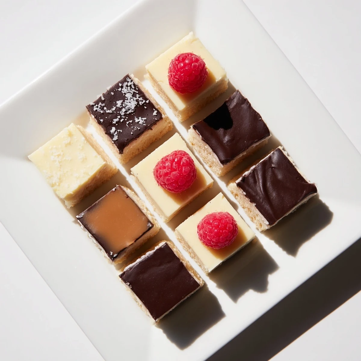 Enjoy the unique checkerboard presentation: Imagine creamy, decadent Checkerboard Terrace squares ready to serve.