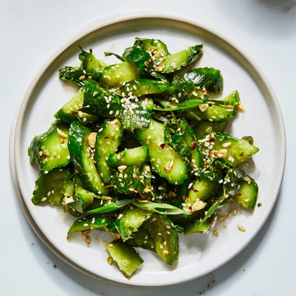 Crisp, smashed cucumbers shine in this refreshing Cucumber Shaker salad, perfect side dish.