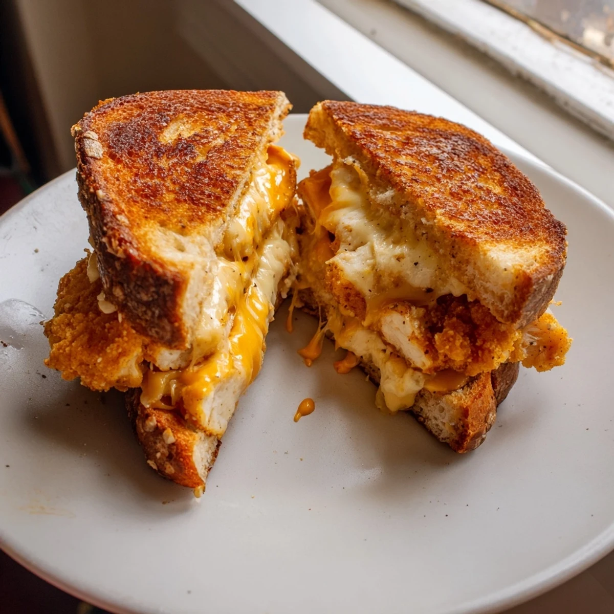 Warm and comforting Chicken Nugget Grilled Cheese, perfect for a quick, kid-friendly meal.