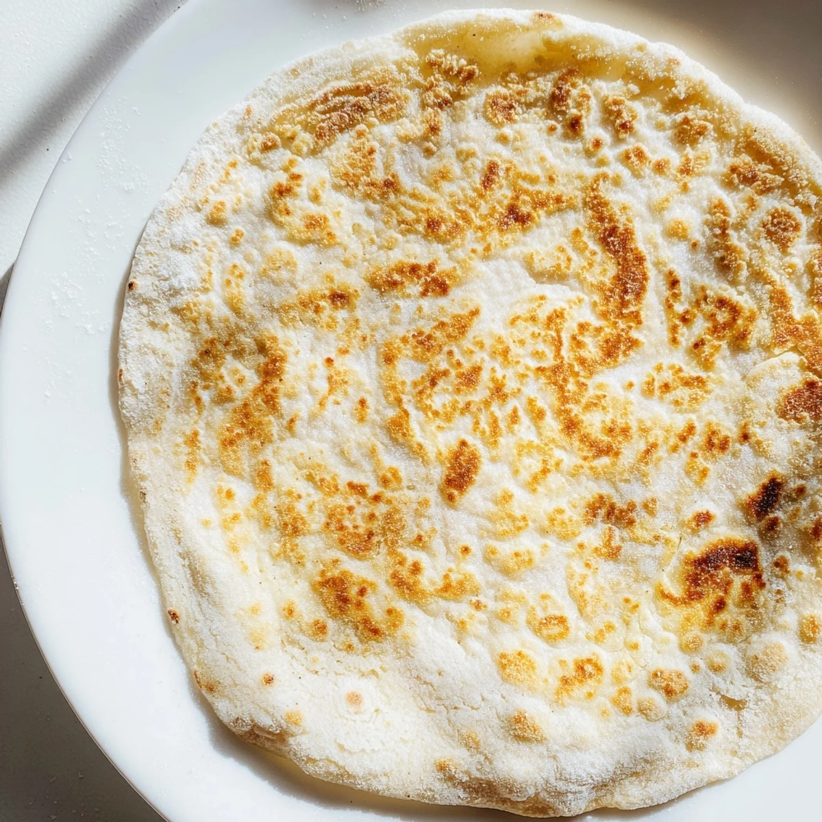 Golden-brown Cottage Cheese Flatbread, pan-fried to perfection, ready to be enjoyed with flavorful dips.