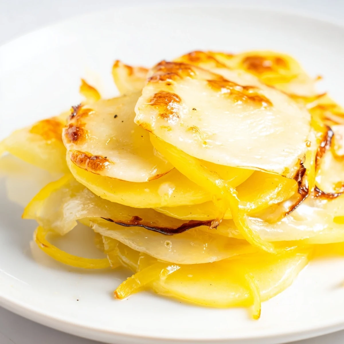 Savory French Onion Soup Potatoes feature tender roasted potatoes, sweet onions and melted cheese perfect for serving.