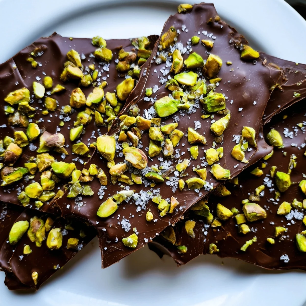 Close-up of the delicious Pistachio Salted Caramel Bark; a perfect dessert, ready to be enjoyed.