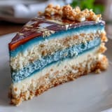 Elegant dark blue and gold ombre graduation cake with smooth vanilla buttercream frosting, perfect for celebrating academic achievements.