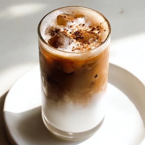 Frothy Iced Brown Sugar Oat Latte, golden and creamy, ready within minutes, a delightful coffee treat.