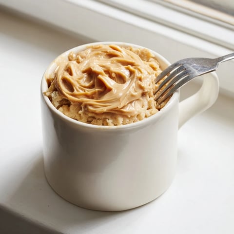 Fluffy 2-Minute Peanut Butter Mug Cake, warm and inviting, ready to savor from a mug.
