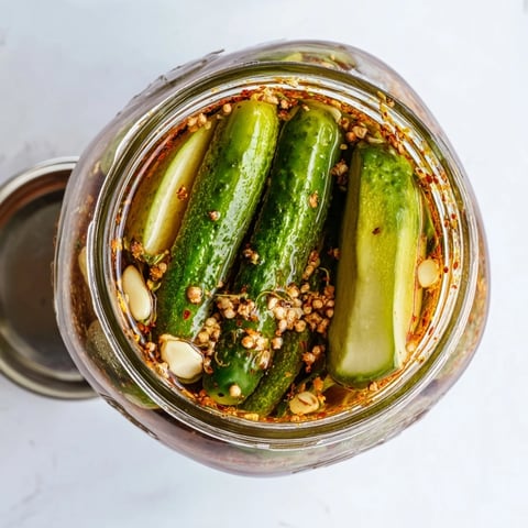 Bright green dill pickle spears soaked in a bold taco seasoning brine, garnished with sliced jalapeño and fresh garlic.