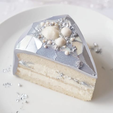 This diamond ring engagement board displays a celebratory cake, perfect for marking a special occasion.