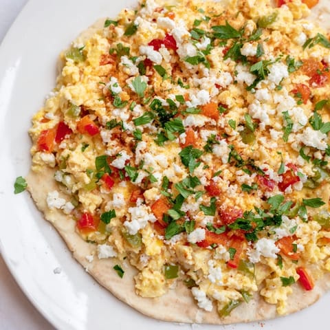 Turkish Menemen Eggs Pizza