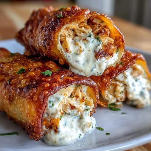 Crispy baked Mini Chicken Chimis filled with shredded chicken and creamy jalapeño cheese, arranged on a rustic platter.