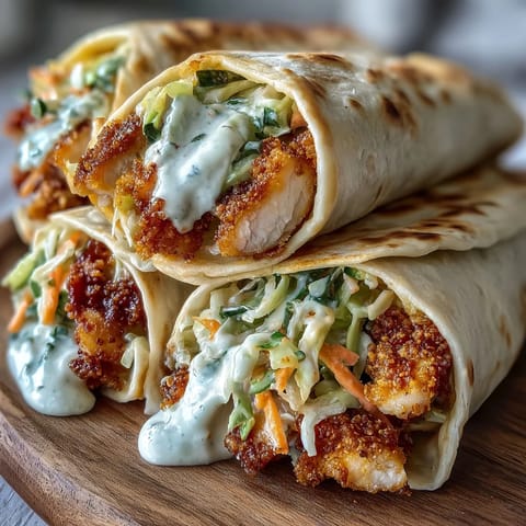 Golden crispy KFC Turkey Snack Wraps filled with spicy meat and a crunchy Korean slaw, served warm.