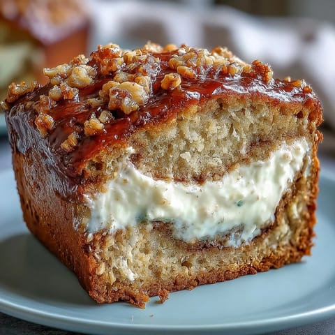 Freshly baked Cream Cheese Cinnamon Swirl Protein Loaf slices with warm, gooey cinnamon cream cheese ribbons on a rustic wooden table.
