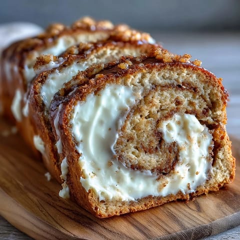 Sliced Cream Cheese Cinnamon Swirl Protein Loaf served on a plate with a dollop of yogurt.
