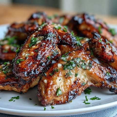 Golden-brown chicken wings tossed in rich garlic parmesan butter, served alongside fresh celery and keto-friendly ranch for a flavorful, diet-friendly meal.  