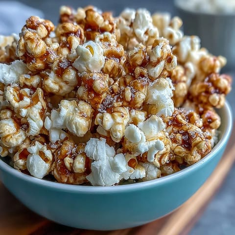 Gourmet truffle oil popcorn with Parmesan and garlic, a luxurious snack perfect for movie nights.