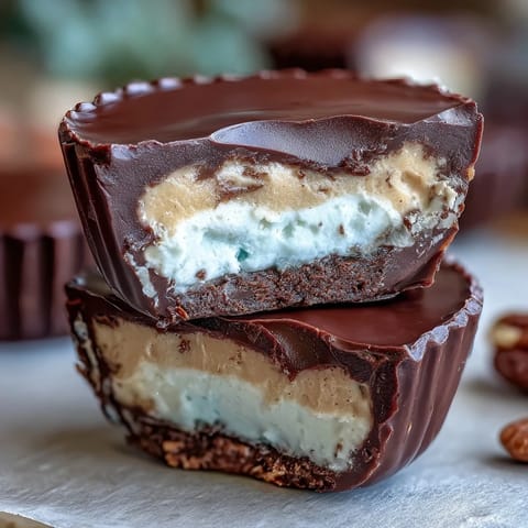 Homemade peanut butter cups with a protein-rich Greek yogurt filling, offering a guilt-free dessert that's both delicious and nutritious.