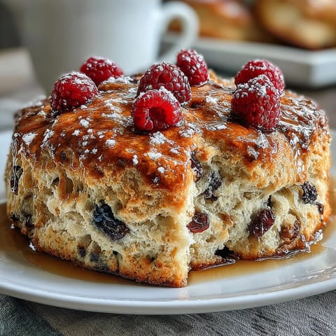 Golden sourdough scones with fresh blueberries and lemon zest, baked until tender and golden, perfect for brunch.