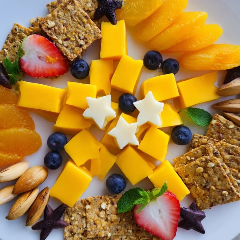 Delectable Shooting Star Snack Board with fresh ingredients, a party-ready arrangement perfect for entertaining guests.