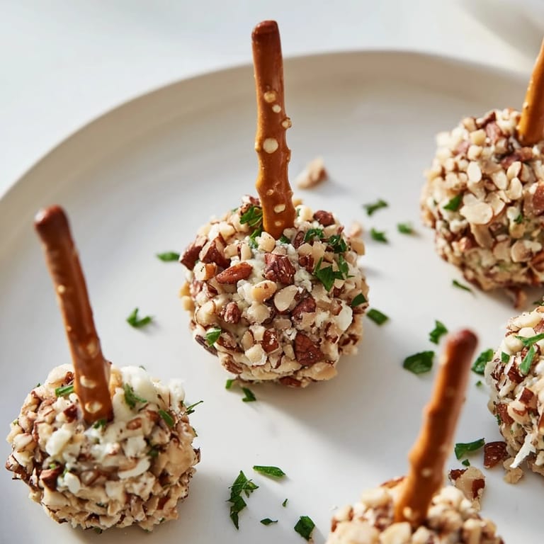Delicious bite-sized acorn cheese balls, ready to serve with crunchy crackers for your fall gathering.