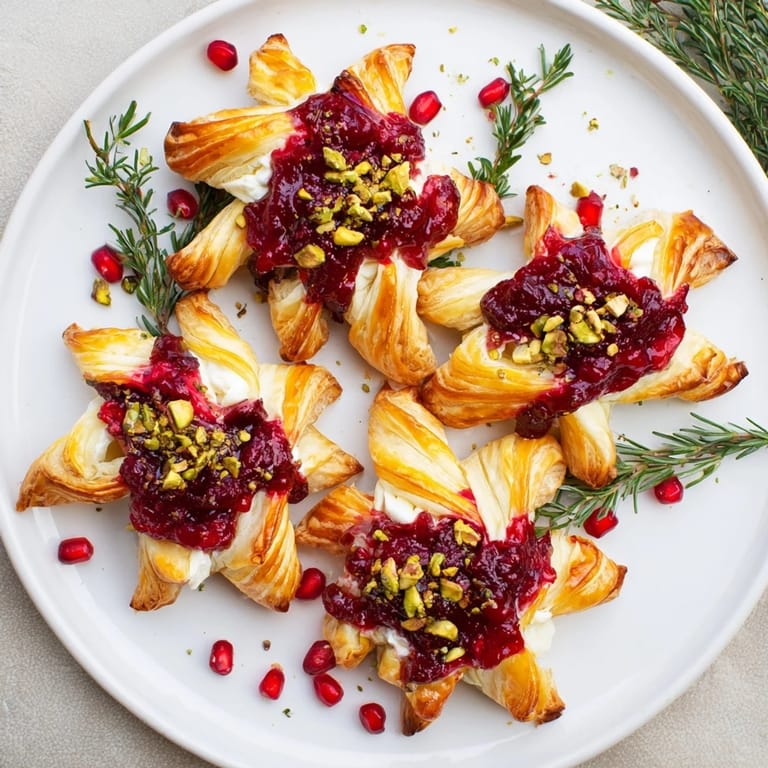 Golden-baked cranberry Christmas Star with a starburst design, inviting you in for a taste of holiday cheer.