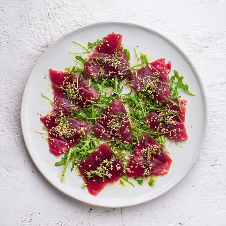 Close-up view of the elegant Origami Fold Beef Appetizer, showcasing the delicate beef folds.
