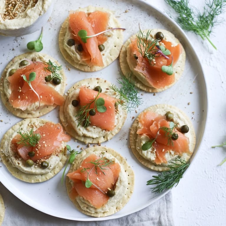 Imagine The Driftwood Beach, with crackers mimicking driftwood; smoked fish atop hummus and fresh garnish.