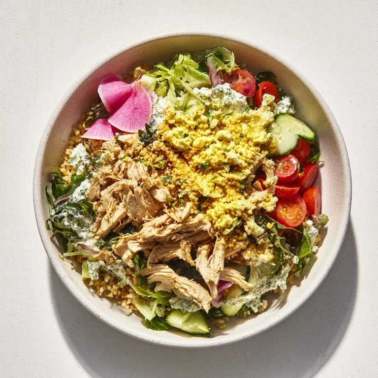 A party-perfect platter: Imagine layered Green Goddess Chicken Nacho Dip with vibrant toppings and savory chicken.