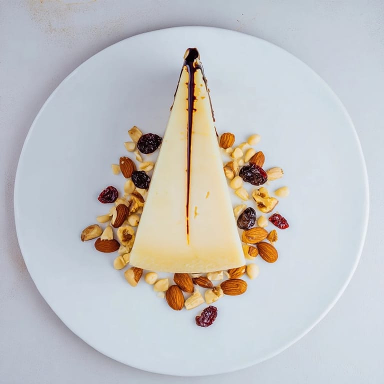 This stunning The Sundial appetizer features a hard cheese sundial and mixed nut clusters ready to eat.