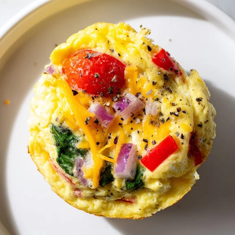 Close-up of freshly baked Veggie Egg Muffins, smelling of herbs, perfect for a quick & healthy breakfast.