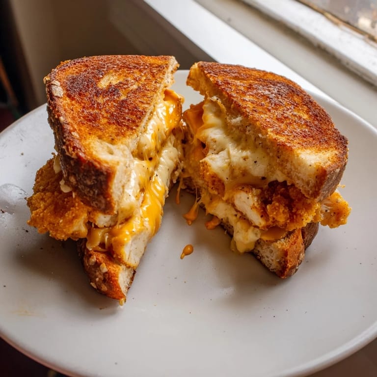 Warm and comforting Chicken Nugget Grilled Cheese, perfect for a quick, kid-friendly meal.