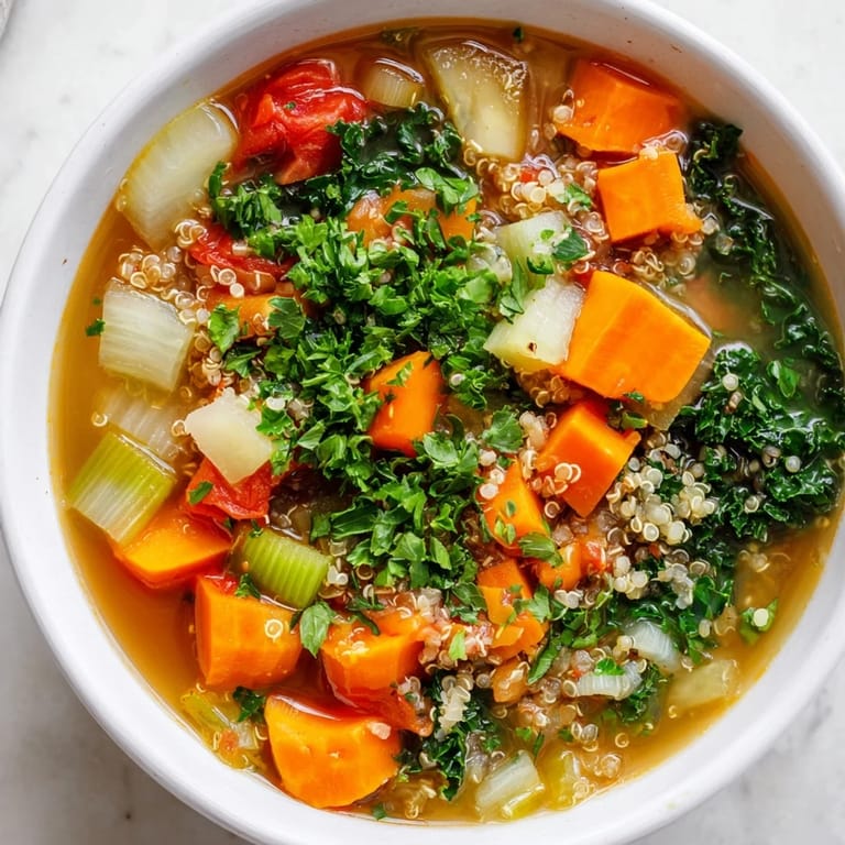 Enjoy a warm bowl of flavorful Nourishing Winter Veggie Soup, perfect for a cozy, healthy winter dinner.