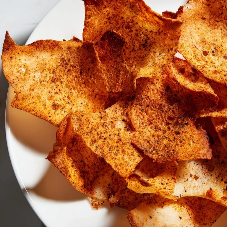 A close-up of seasoned Cottage Cheese Chips arranged on a baking sheet, showing their crunchy texture and golden edges.  