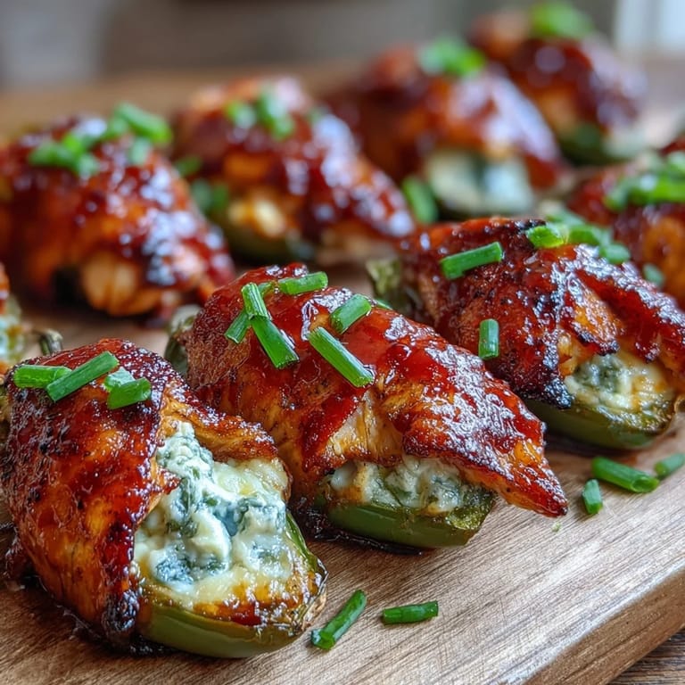 Buffalo Wing Poppers stuffed with shredded chicken and blue cheese ready to serve.