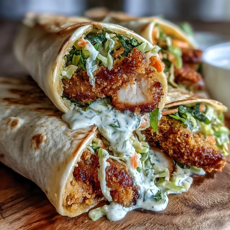 A close-up of a sliced KFC Turkey Snack Wrap revealing juicy turkey and tangy gochujang sauce inside.