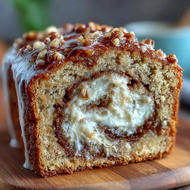 A moist slice of Cream Cheese Cinnamon Swirl Protein Loaf served on a plate, highlighting the rich, marbled interior perfect for breakfast.