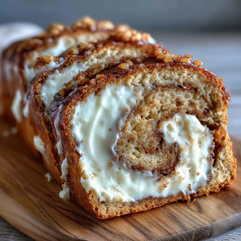 Sliced Cream Cheese Cinnamon Swirl Protein Loaf served on a plate with a dollop of yogurt.