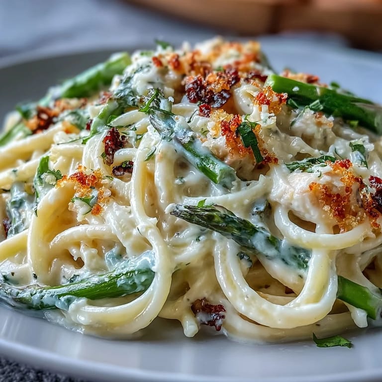 Hearty bites of sautéed chicken mingle with al dente pasta and a rich, velvety cheese sauce in this dish.