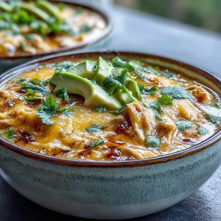 Melted cheddar cheese pulls away from a spoon from the Keto Creamy Chicken Enchilada Soup served with lime wedges.